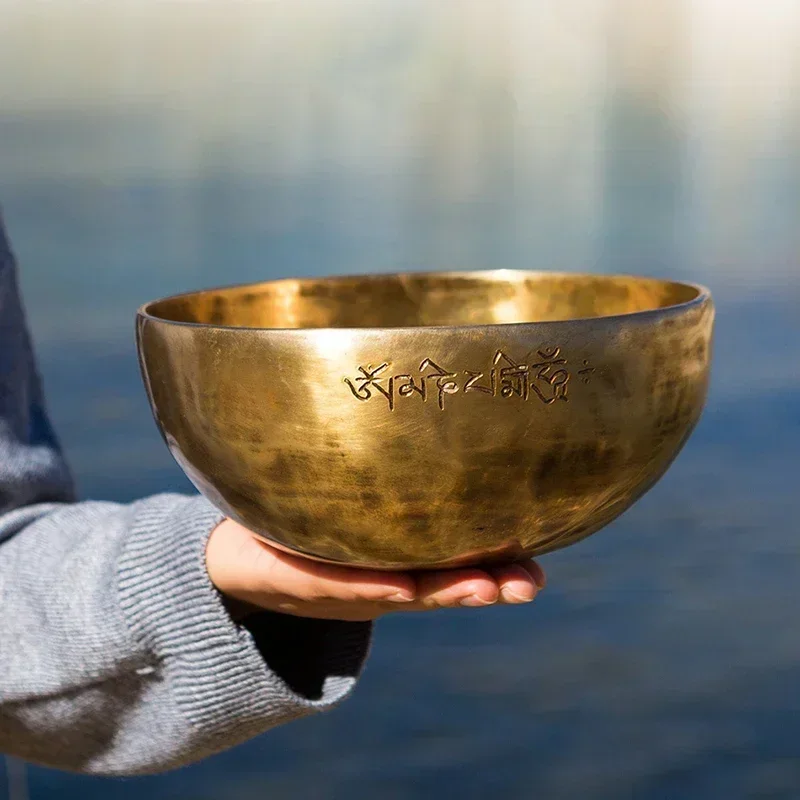 Full Moon Singing Bowl Nepal Handmade Bronze Chime Buddha Tibetan Sound Bowl Meditation Yoga Sound Healing Set