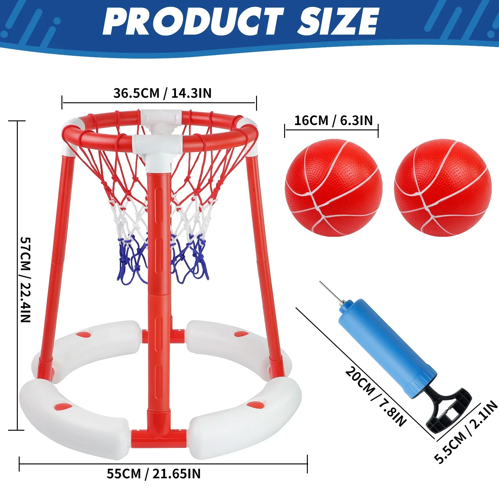 360° Floating Pool Basketball Game,Includes Basketballs and Inflator,Indoor Outdoor Play,For boys&girls,Halloween/Christmas gift