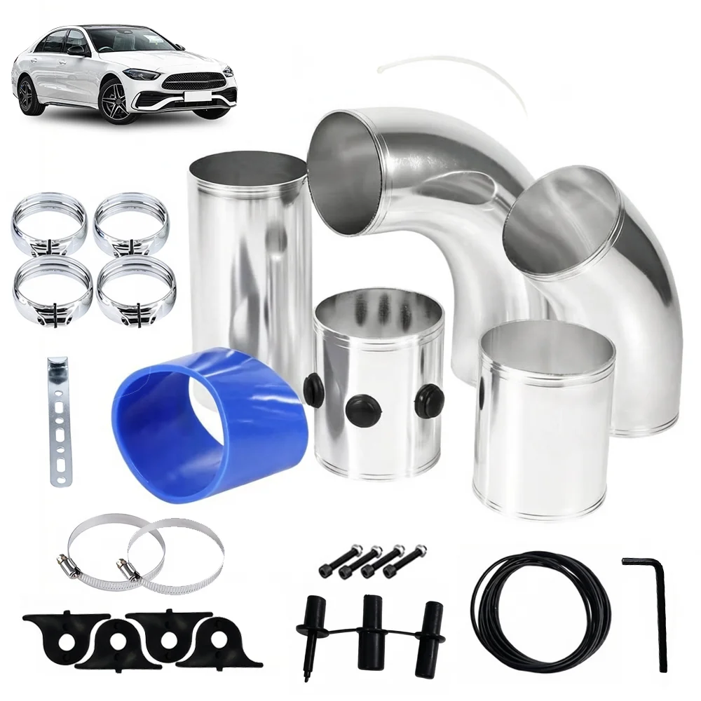 Tubo di aspirazione aria fredda, universale, lunghezza 76 mm, adattatore per collegamento turbocompressore, falegname, tubo in alluminio legato