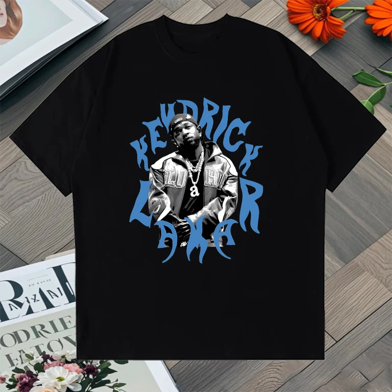 

2025 Summer Kendrick Lamar Design Hip Hop 100% Cotton short sleeve t-shirts Crew Neck Unisex Oversized Tee shirt Men Women Tops