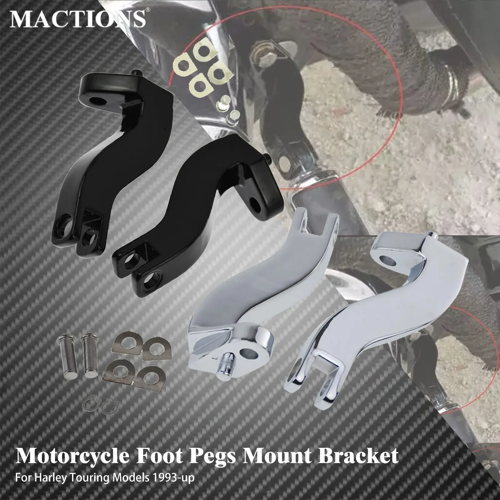 

Motorcycle Rear Foot Peg Mount Kit Passenger Footpeg Footrest Bracket For Harley Touring Road Street Glide FLHT FLHR FLTRX 93-24