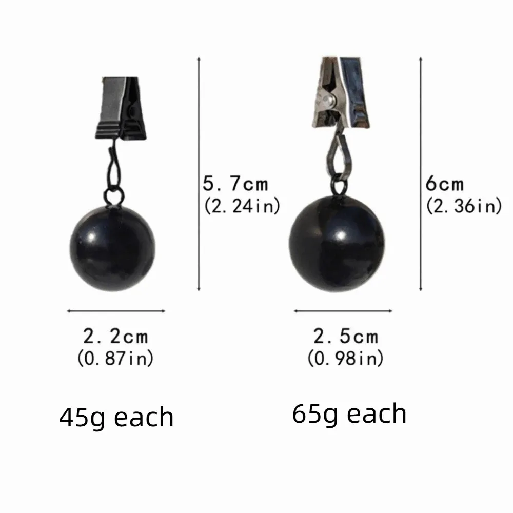4 pcs Gravity Ball Curtain Weight Ball Windproof Durable Table Cloth Weights Rustproof with Clip Curtain Weights Outdoor Use
