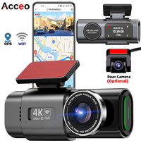 UHD 4K Dash Cam Recording Car Camera DVR Night Vision Recorder Built-in Wi-Fi Support GPS 24 Hours Parking Monitoring