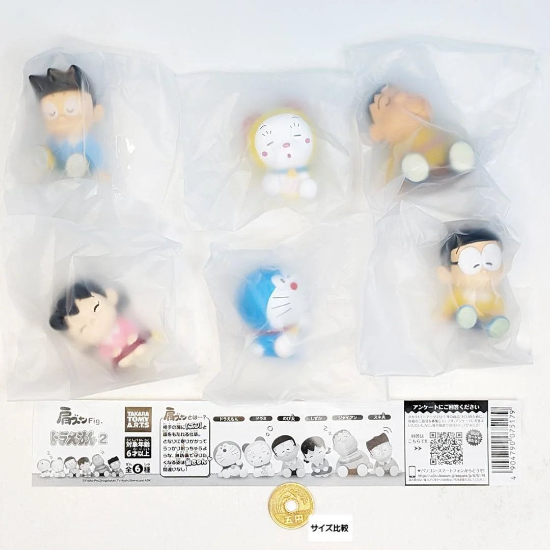 TOMY Original 6Pcs Gashapon しずかドラえもん 2 Anime Figure Toys For Kids Gift Collectible Model Ornaments