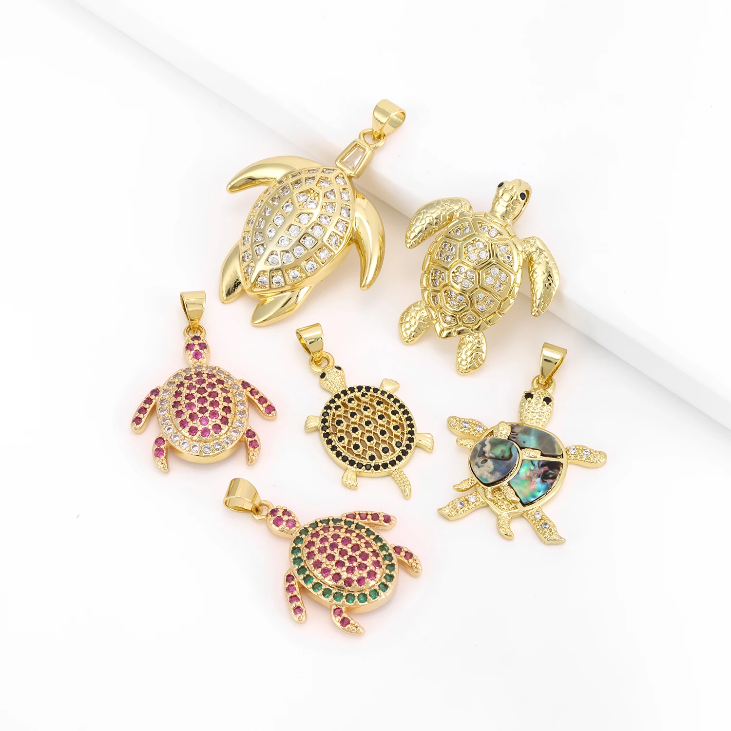 Ins Popular 6 Styles Sea Turtle Pendant Fashion Copper Zircon Jewelry Nacklace Jewerly Accessories Dinner Party For Women Gifts