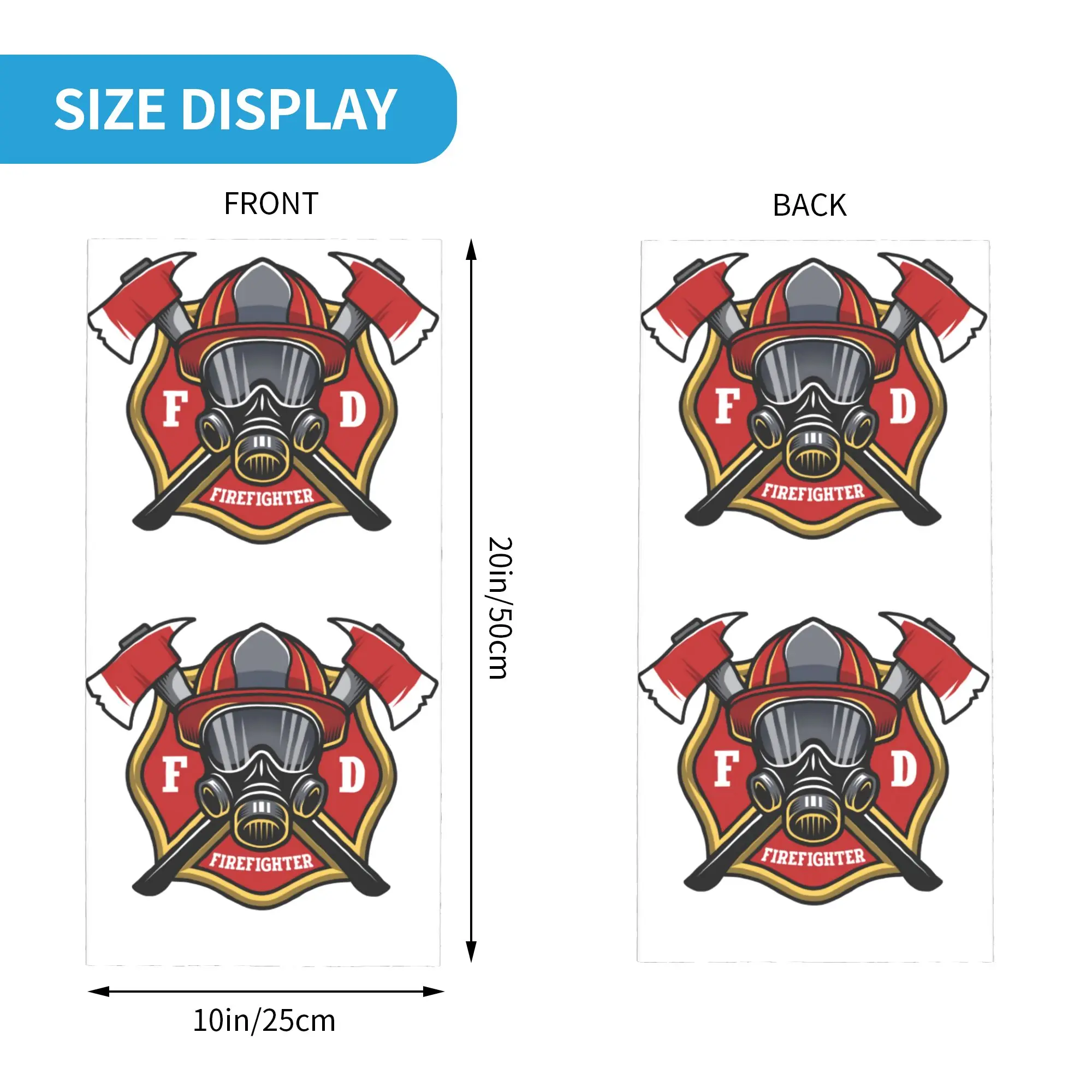 Fire Rescue Firefighter Neck Gaiter Women Men Windproof Winter  Bandana Scarf for Cycling