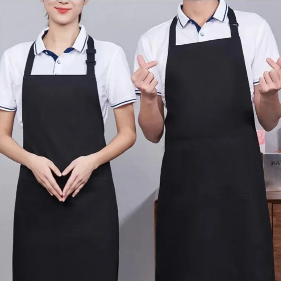 Home Aprons Unisex Short Half Waist Apron With Pockets Waterproof Half Apron Waiter Uniform for Waitress or Baking