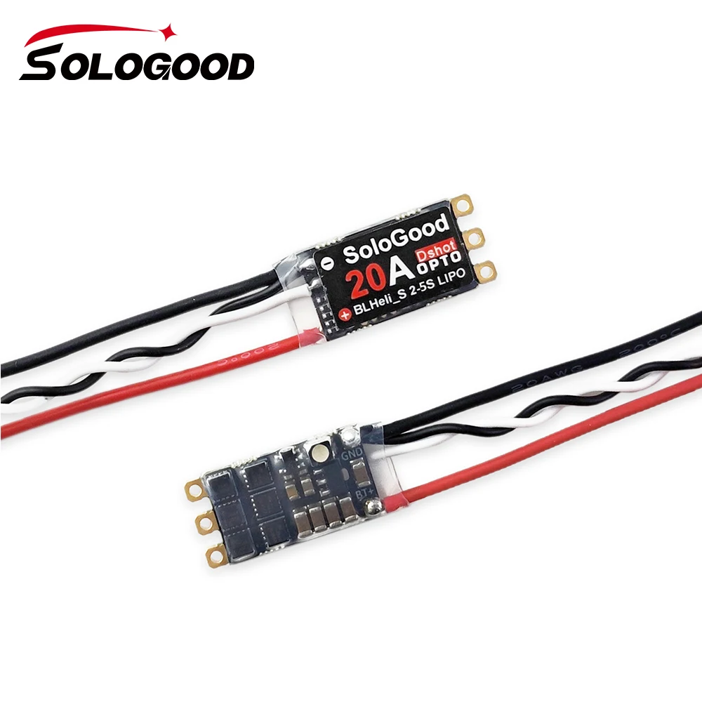 SoloGood BLHeli_S 20A ESC DSHOT 20A ESC BLHeli_S Speed Controller 2-5S for FPV Raing Drone