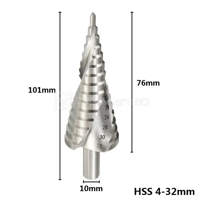 High Precision Spiral Groove Cone Drill Bit Hexagon Screw Step Tool Set End Mill Wood Millin Cutter for CNC Wood Metal Engraver