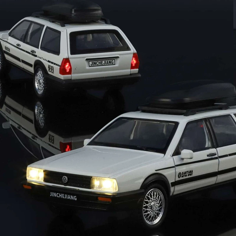 1:32 Volkswagen Santana Wagon Alloy รถของเล่นเสียงแสงดึงกลับประตูเปิดแฟชั่นเครื่องประดับของขวัญเด็ก