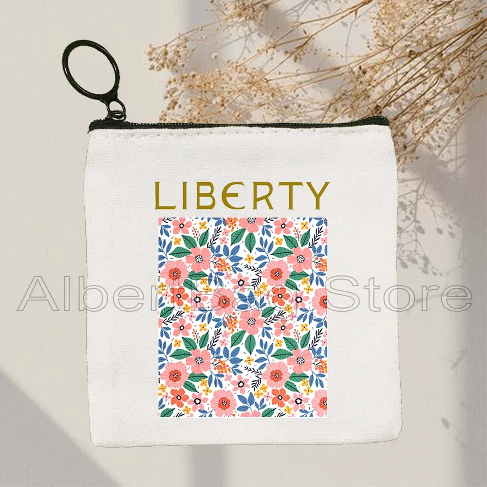 WILLIAM MORRIS Pattern Strawberry Thieves Floral Rose Flower Liberty Painting Canvas Coin Purse Key Case Small Bag Wallet Pouch