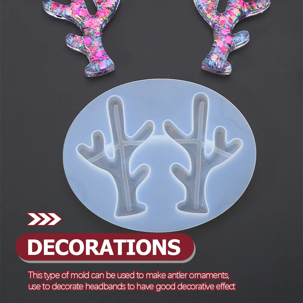

3Pcs Antler Silicone Mold Set for DIY Christmas Hairpin Decorations Reusable Craft Tool Epoxy Resin Jewelry Making Supplies