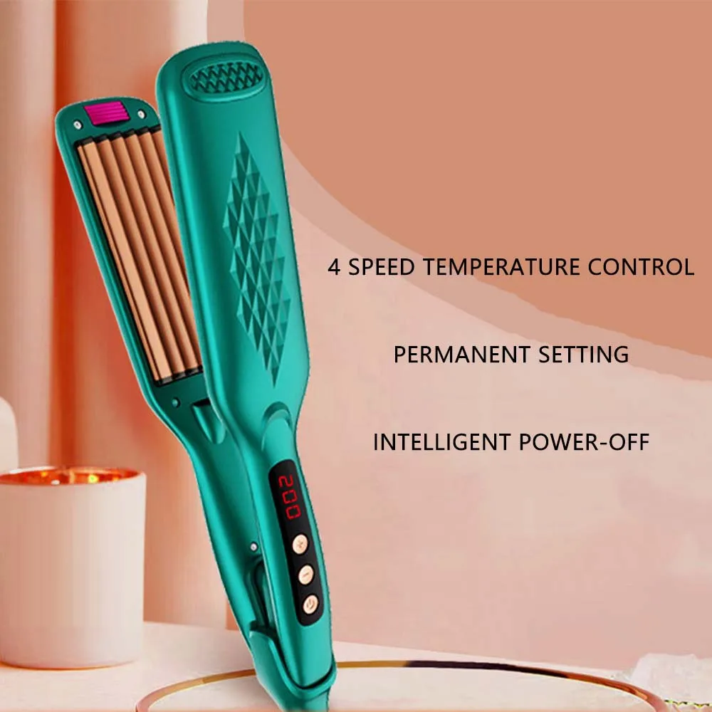 Professional Hair Crimper Curling Ceramic Hair Care Curl Automatic Rotating Hair Curler Straight Electric Corrugated Plate