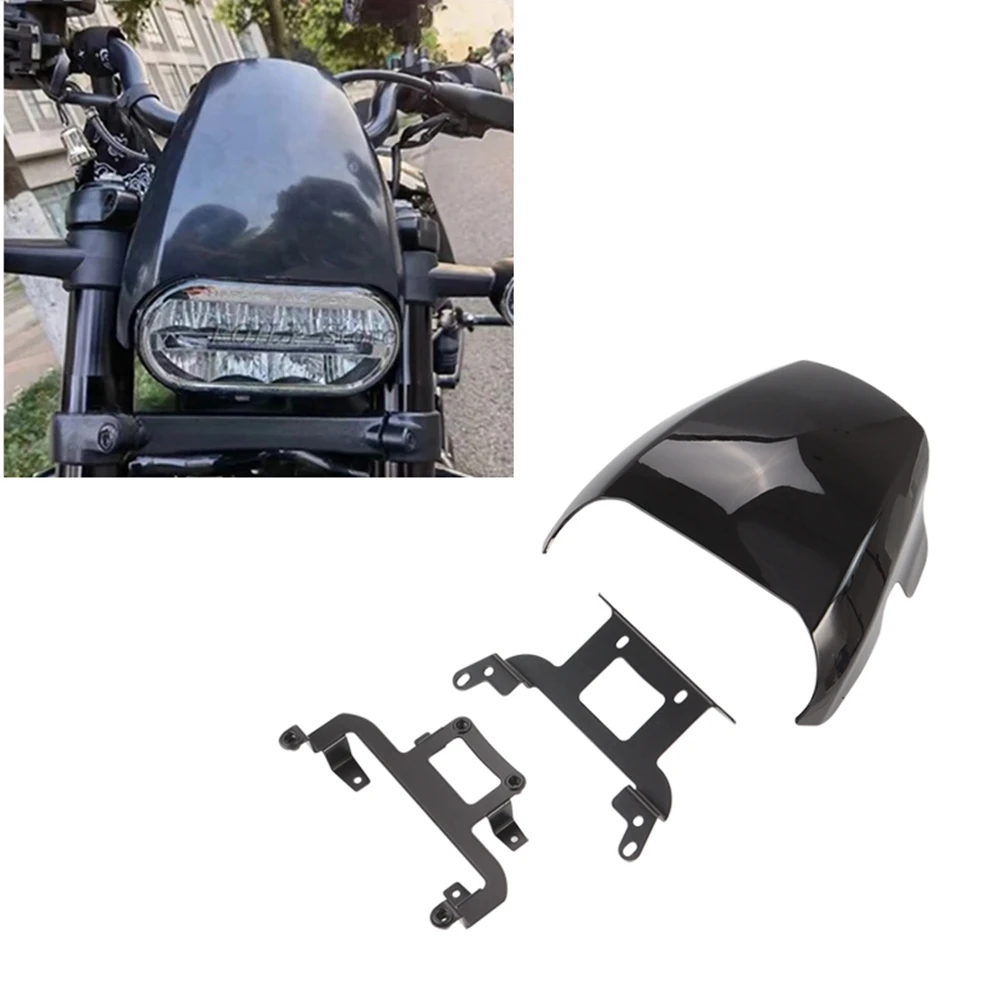 

Motorcycle Gloss Black ABS Headlamp Front Cowl Headlight Fairing Cover For Harley Sportster S 1250 RH1250 2021 2022