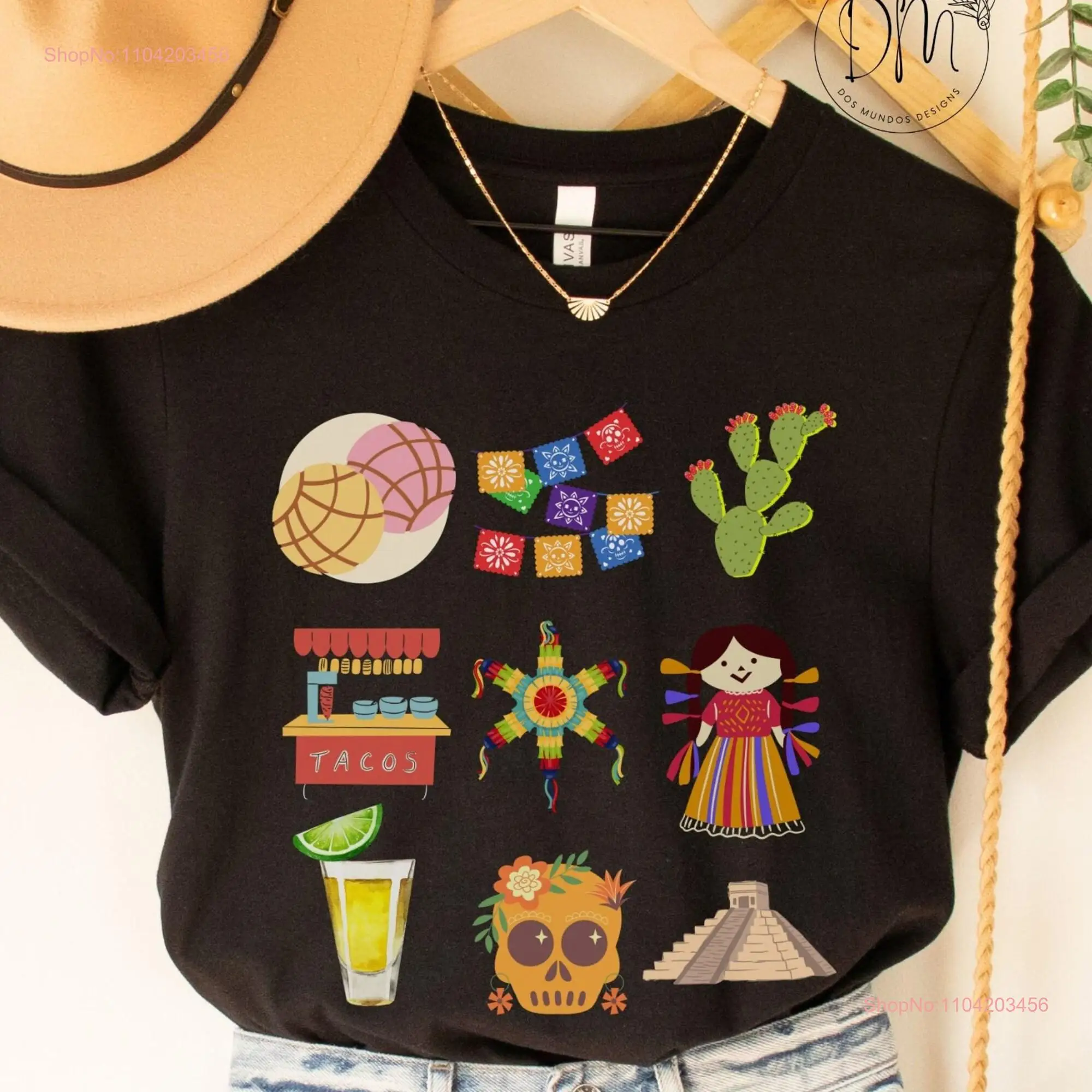 Mexico T Shirt Doodles Mexicana Dia de las Madres Regalo Para Mamá Mexican Pride Amiga Hispanic Heritage Mont