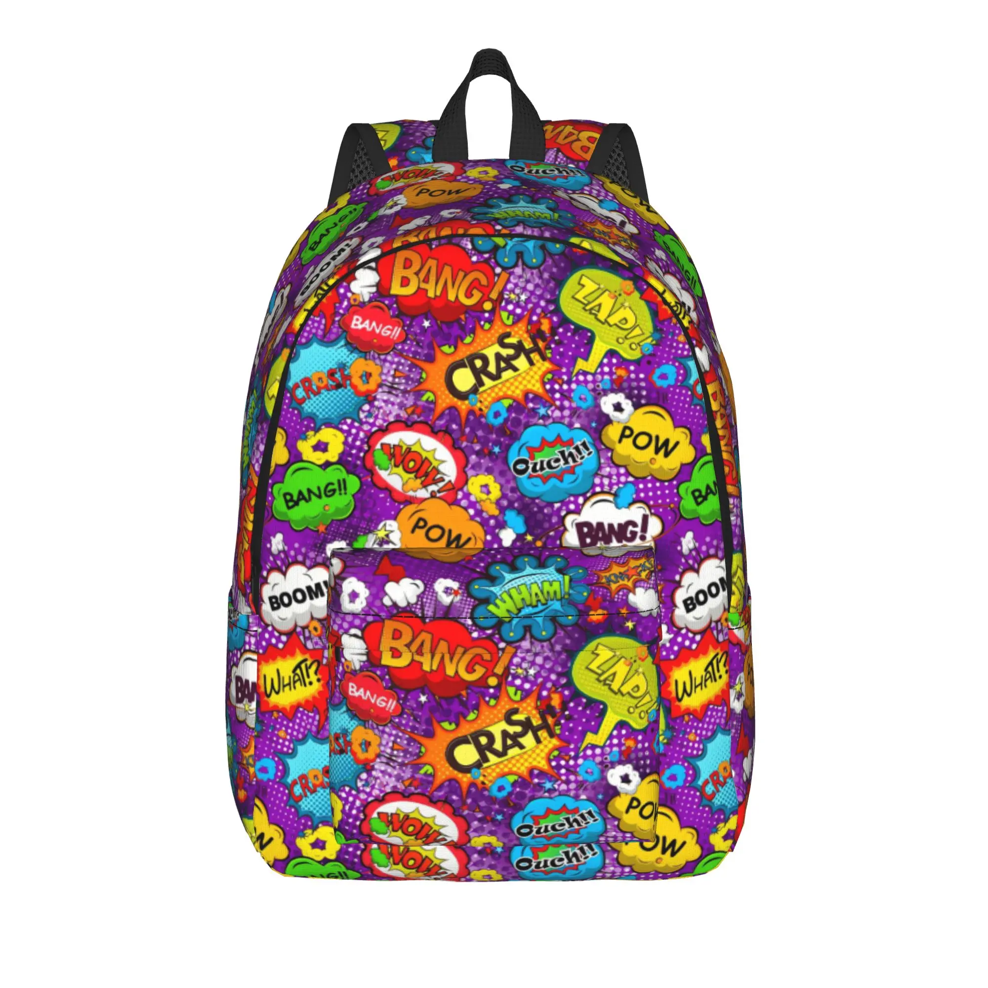 Comic Action Word Bubbles   () Backpack  Travel Backpacks Unisex Colorful Soft School Bags Aesthetic Rucksack