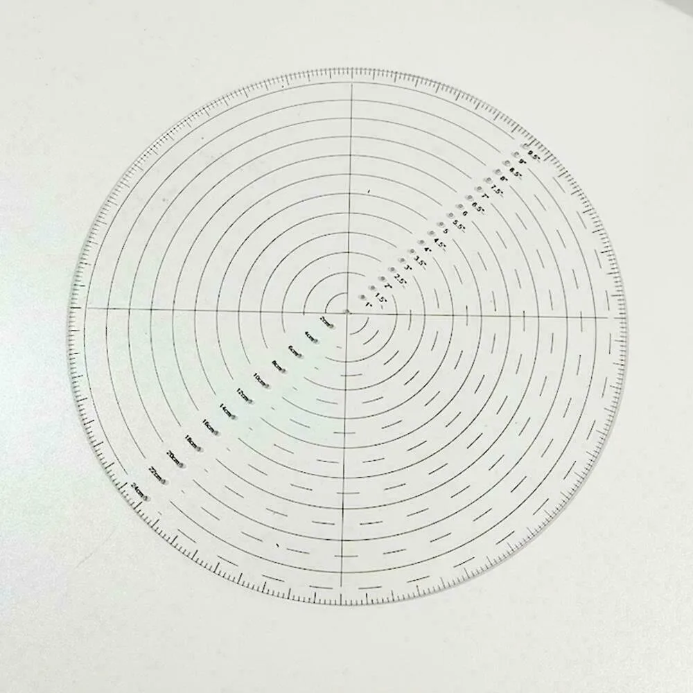 10 Inch Lathe Work Round Center Plastic Ruler Protractor Center Finder Compass Circle Cutter