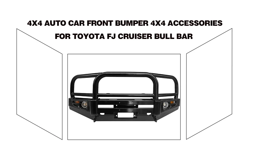 Front Bull Bar Guard, for Toyota FJ Cruiser SUV, 4x4 Heavy Duty Steel Bumper, with Winch Mount Plate, Desert Trail Armor