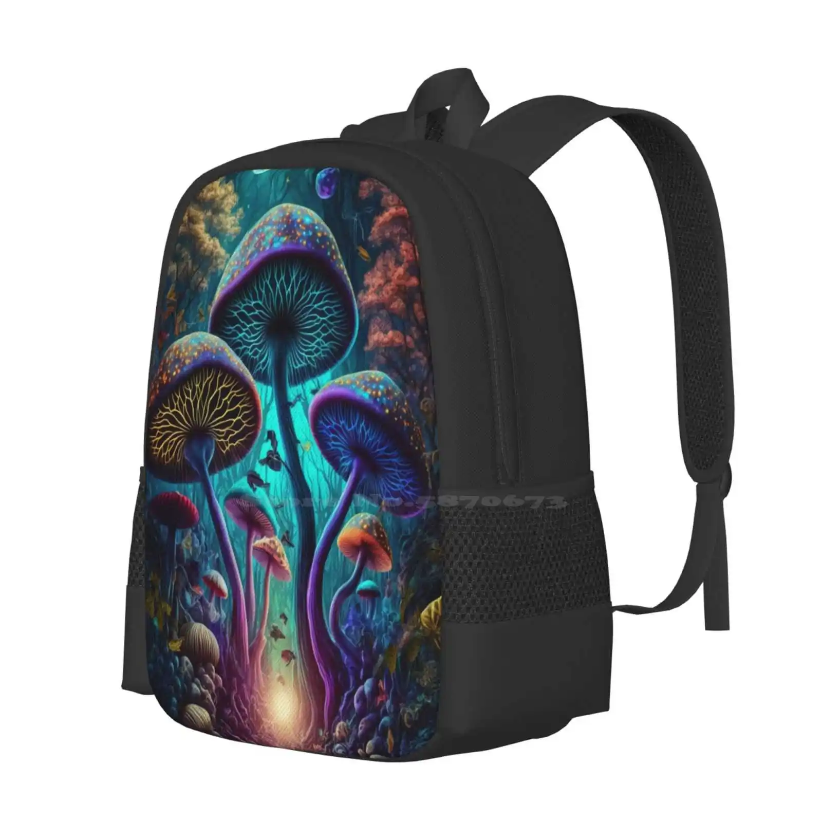 Enhanced Forest | Magic Mushrooms | Psychedelic | Trending Hot Sale Schoolbag Backpack Fashion Bags Magic Mushroom Enhanced