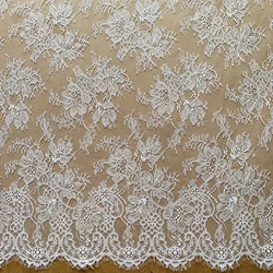 1.5x3 Meters 2022 Subtle & Soft Lace New Arrival High Quality Eyelash Chantilly Lace Fabric Piece