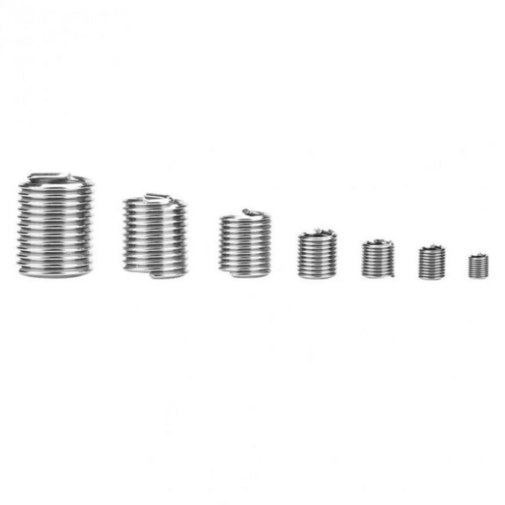 60 قطعة M3-M12 304 سلك الموضوع إدراج طقم تصليح المسمار ملفوف سلك حلزوني الخيوط إدراج مجموعة أدوات إصلاح موضوع Helicoil