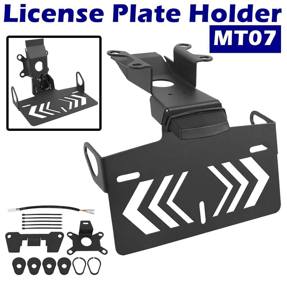 

License Plate Holder For Yamaha MT07 MT-07 MT 07 2025 Motorcycle Registration Plate Holder Fender Eliminator with LED Accessorie