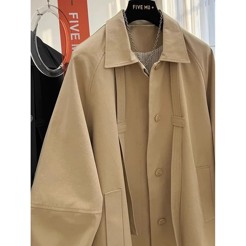 Lente Nieuwe Trenchcoat Damesmode Lange Mouw Casual Mid Lengte Losse Vrouwelijke Jas Single Breasted Windjack Vrouwelijke Tops