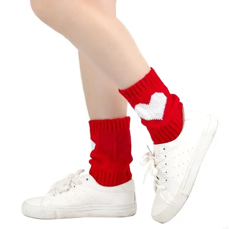 Love Heart Knit Leg Warmers Girl Autumn Spring Leg Warmers Warmers Female Short Socks 425F