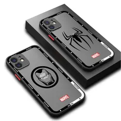 Matte Soft Phone Case for iPhone 12 XS Max 13 Mini 14 Plus 7 11 Pro 8 Plus 15 Pro Max XR X Marvel Hero Logo Print Funda Cover