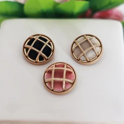New Arrival 6PC Antique Rhinestone Decor Metal Gold Pink Black White Buttons For Clothes Coat Cardigan Sweater Sew Needlework