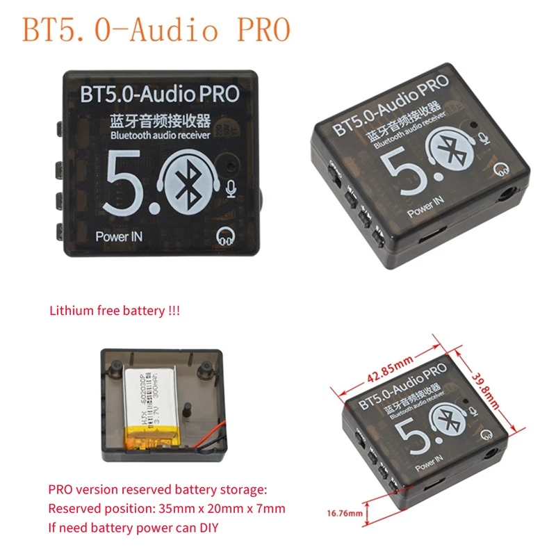 5 uds Bluetooth 5,0 placa decodificadora receptor de Audio BT5.0 PRO reproductor MP3 sin pérdidas módulo de música estéreo inalámbrico con funda