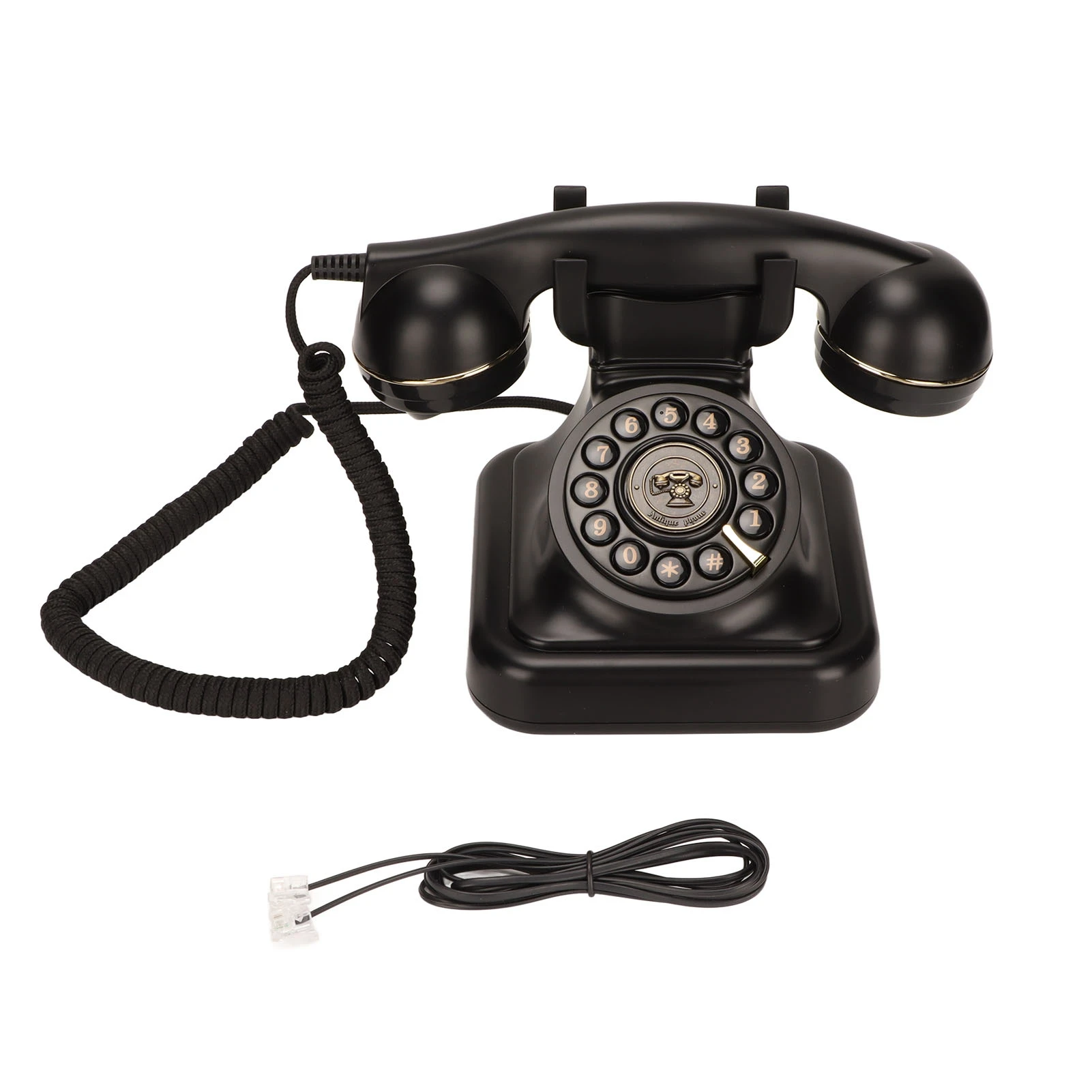 Protable Vintage Landline Phone Old Fashioned Disc Button Retro Corded Telephone Old Fashioned Desk Telephone for Office Decor