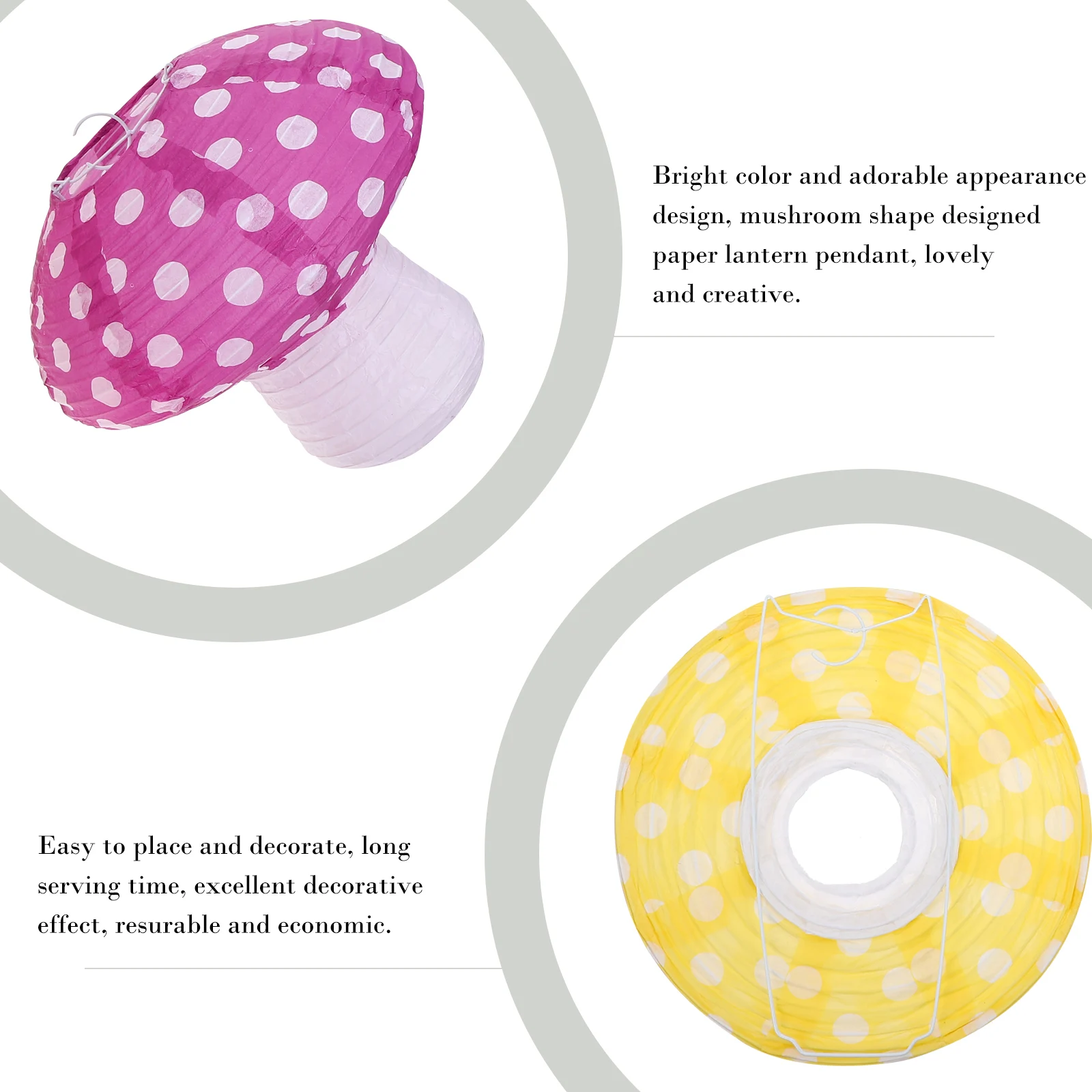 

4 Pcs Paper Lantern Garden Mushrooms Jungle Multicolor Baby Shower Decorations Lanterns Hanging Forest Party Child