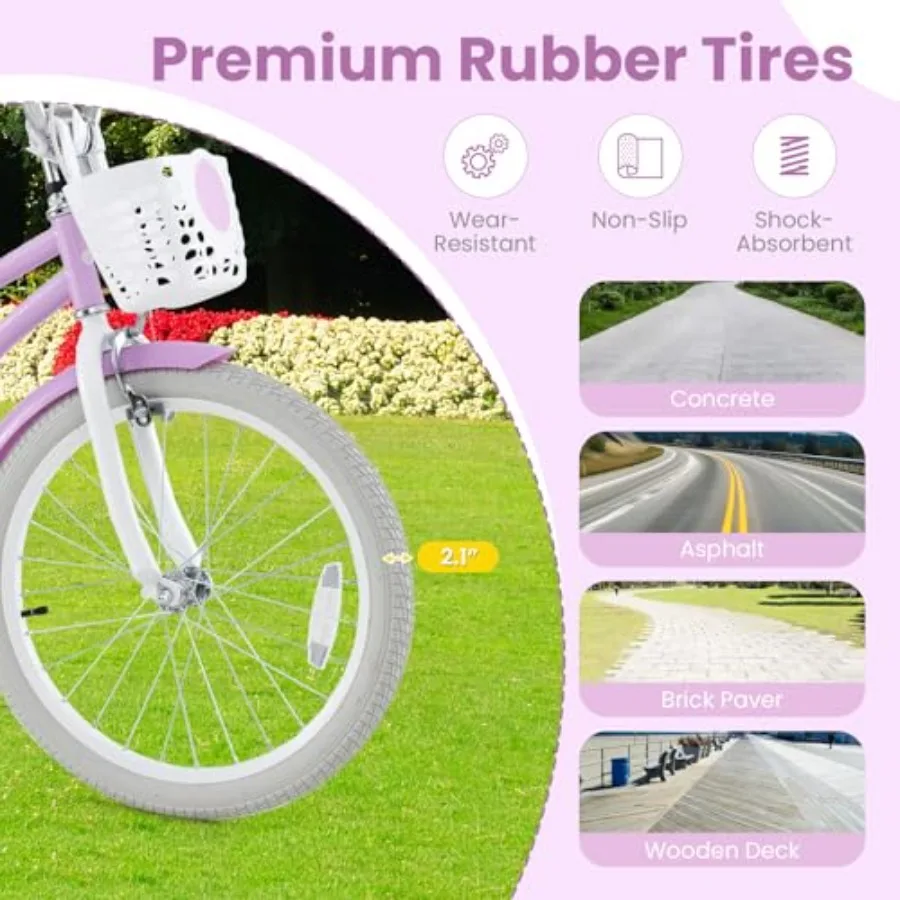 12 14 16 18 Inch Bike for Toddlers Aged 3-8 Years Old with Training Wheels Hand Coaster Brakes Adjustable Saddle and Handlebar