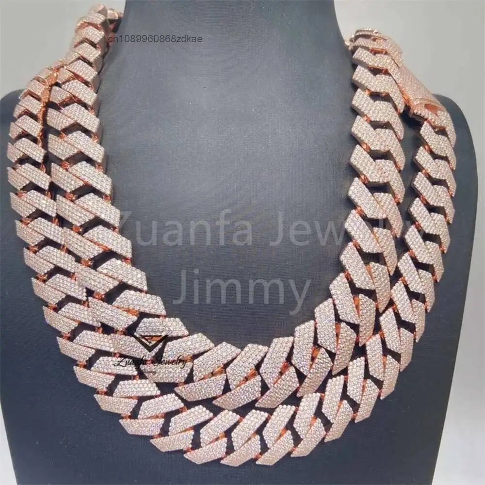 Luxury Ready to Ship 18mm 4row Vvs1 Moissanite Gra Certififcates Customized Name Lock Iced Out Miami Cuban Link.