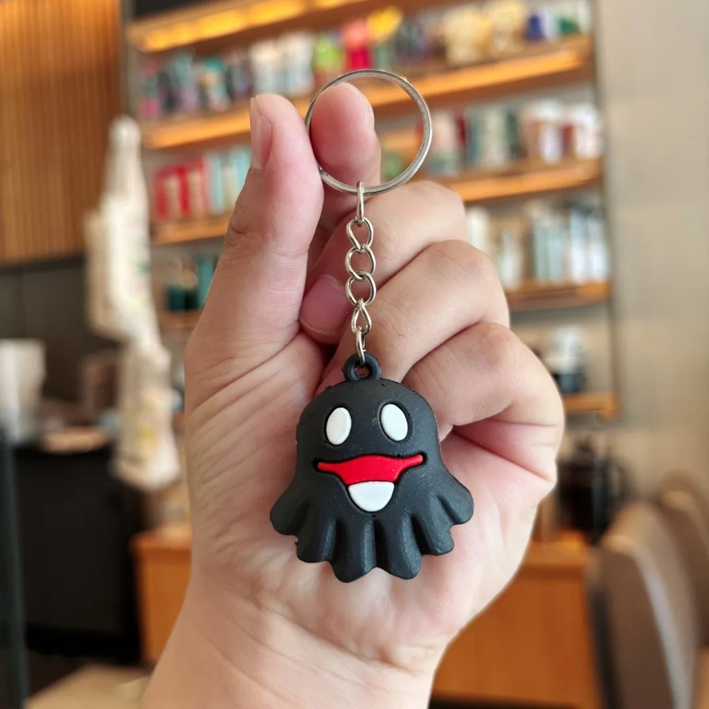 3PCs Halloween Party Small Gift 3D Stacked Pumpkin Ghost artoon Keychain Soft PVC Pendant Charm for Handbag Backpack Decoration