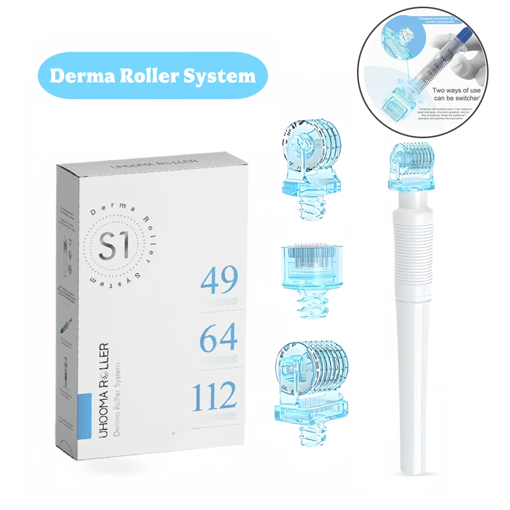 

Набор роликов Derma 3 в 1, штамп Derma, 49-контактный ролик с микроиглами, 64-контактный, 112 контактов, сменный картридж с головкой, игла для ухода за кожей Dermaroller