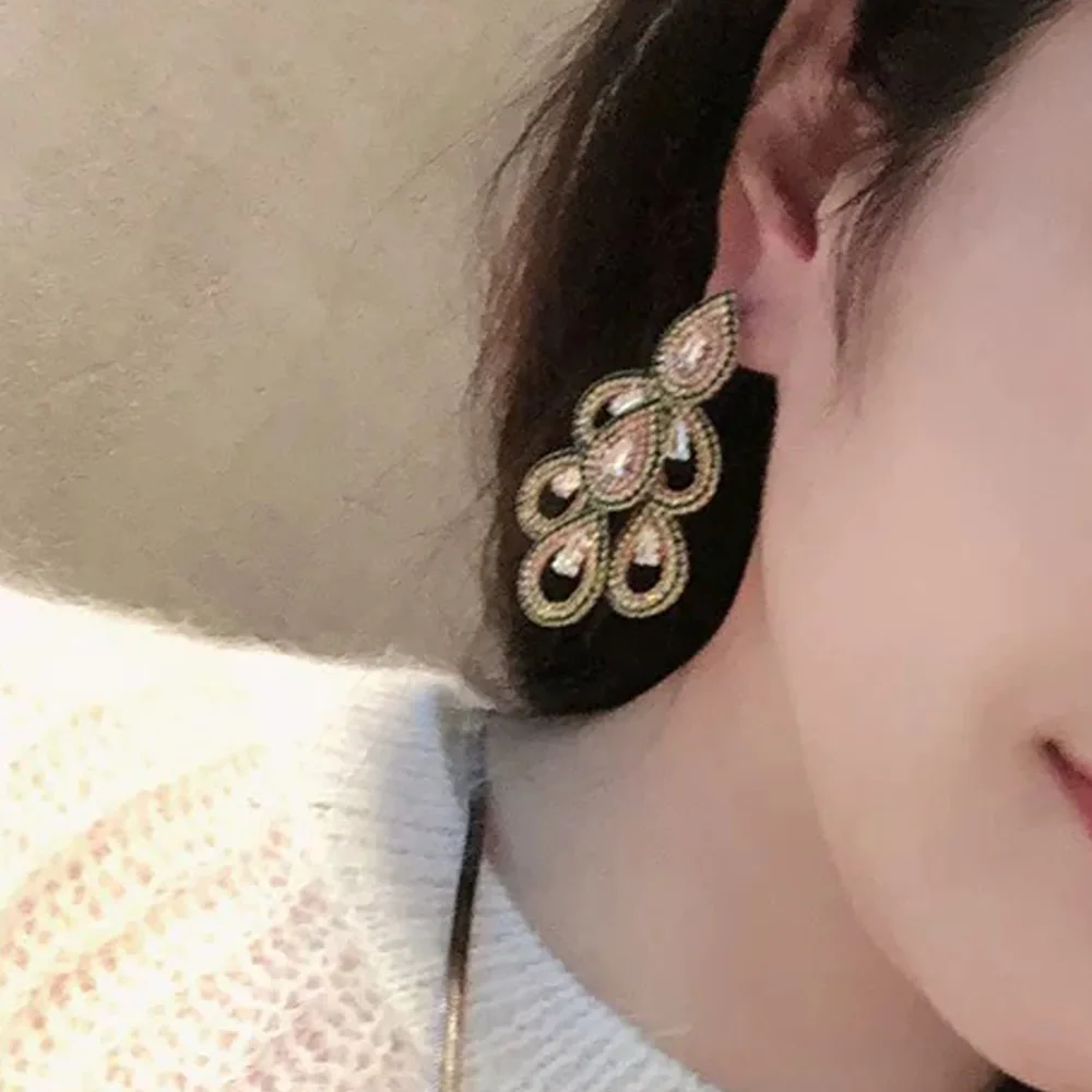 

Missvikki New Romantic Skeleton Dangle Earrings Full Cubic Zirconia for Women Wedding Cute Summer Trendy Earrings High Quality