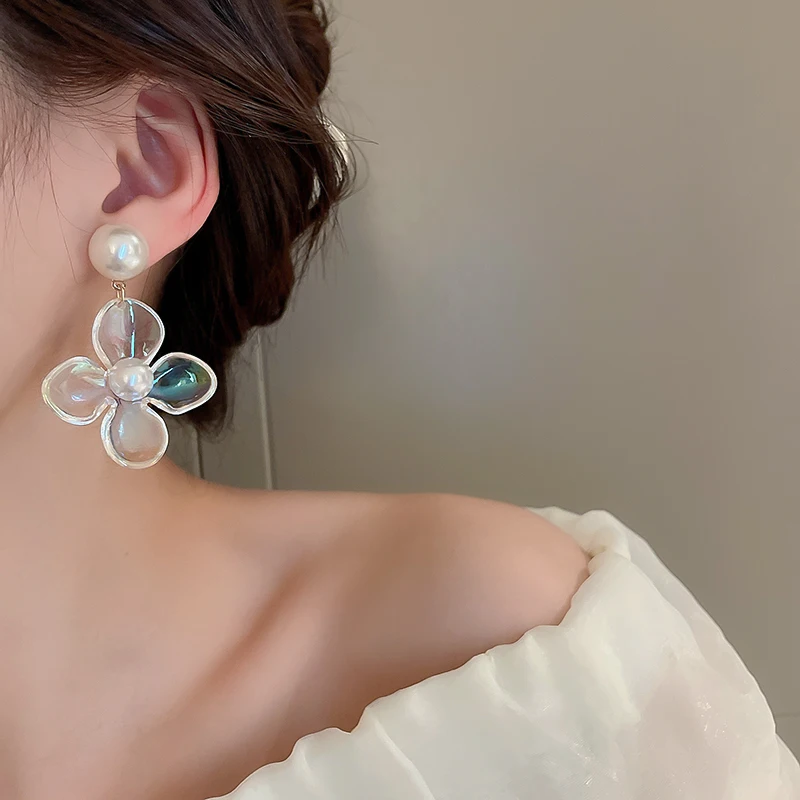 

Flower Earrings Tassel Drop Stud Earring For Women Girl Jewelry Fashion Accessories Pendant Party Gift