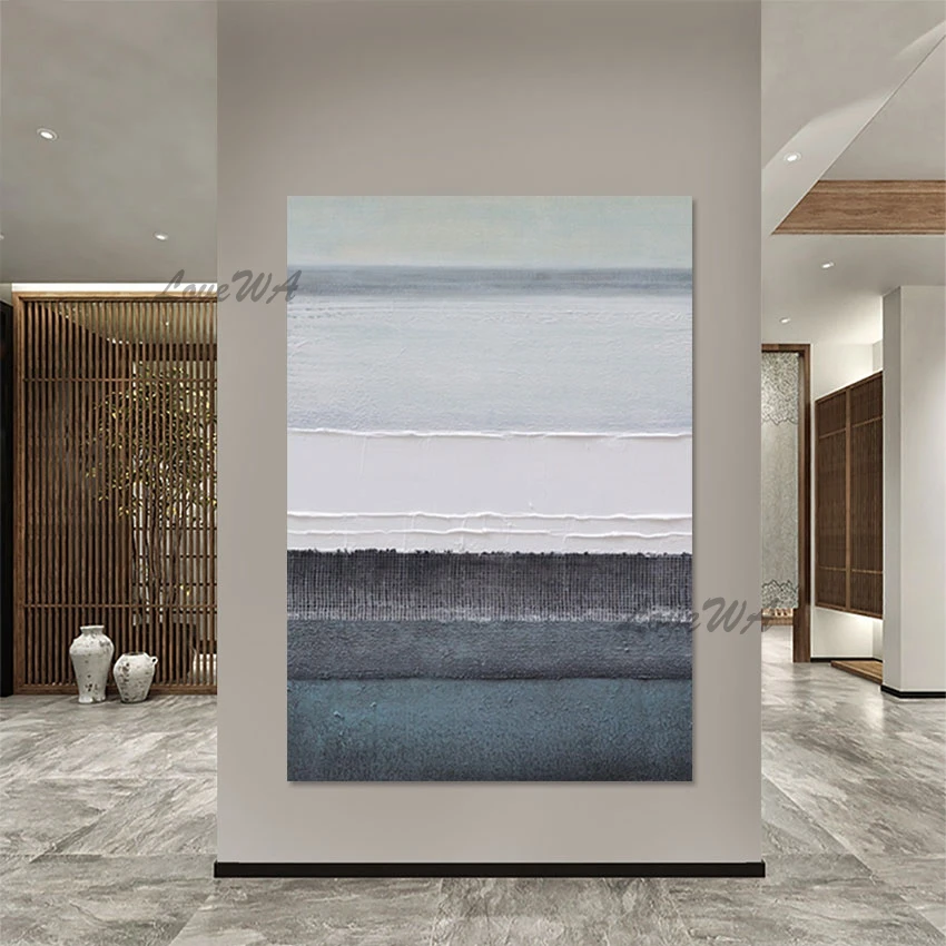 

Thick Texture Simple Design Contemporary Abstract Oil Painting No Framed 100% Hand-painted Showpiece For Home Decoration