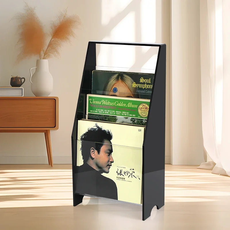 

Hooqu Black Acrylic Record Storage Rack Floor Standing Album Collection And Storage Rack