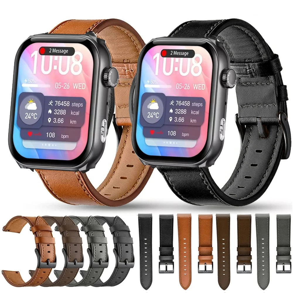 Leather Strap Watchband for COLMI P78 Smart Wriststrap Quick Releas Bracelet for COLMI P78 Huawei GT 5 Accessories