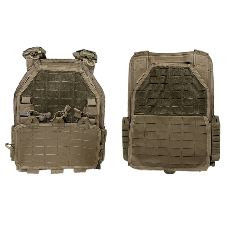 Military tactical combat vest, transport equipment, lightweight, detachable, fast, laser cut, black, 6094