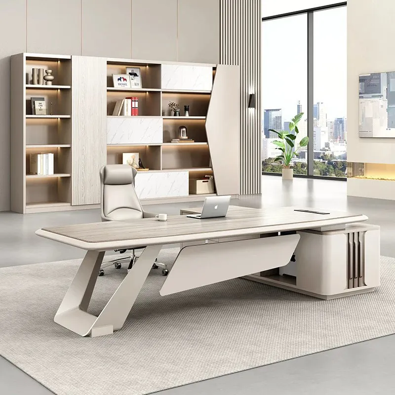 ^Modern Standing Office Desk Wooden Decoration Luxury European Aesthetic Office Desk Storage Organizers Tavolo Home Furniture