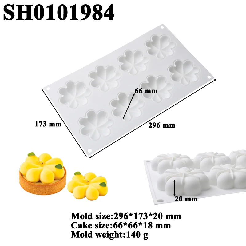 1 or 8 Cells Flower Petal Design Mousse Cake Mold Food Grade Silicone Cake Mold Party Dessert Tools Kitchen Baking Supplies view 5