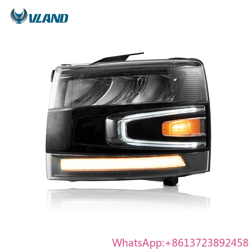 

VLAND Full LED Headlights Car Head Light Assembly 2007 2008-2012 2013 Front Lamp 1500 HD 2500HD 3500HD for Chevrolet Silverado