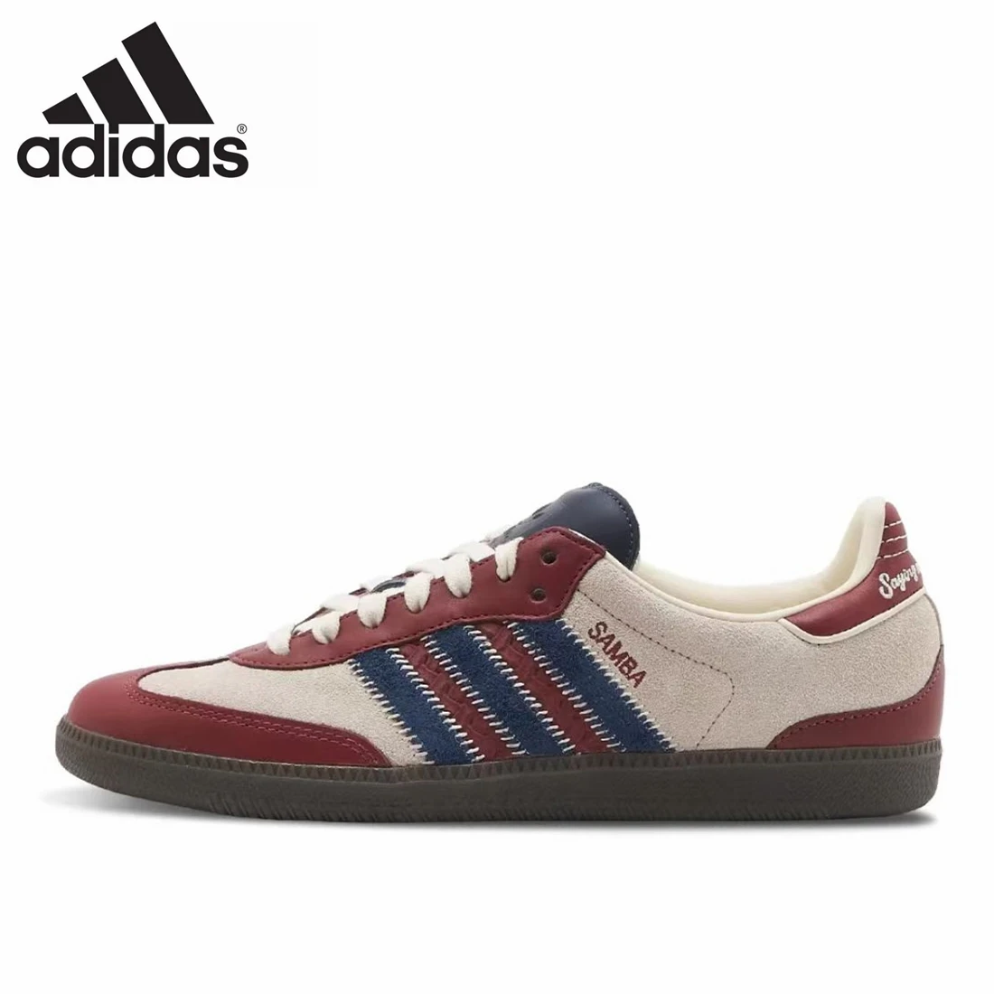 Adidas Samba OG-Baskets de sport rétro polyvalentes, chaussures d\'entraînement allemandes Maroon, chaussures de planche décontractées, Notitle