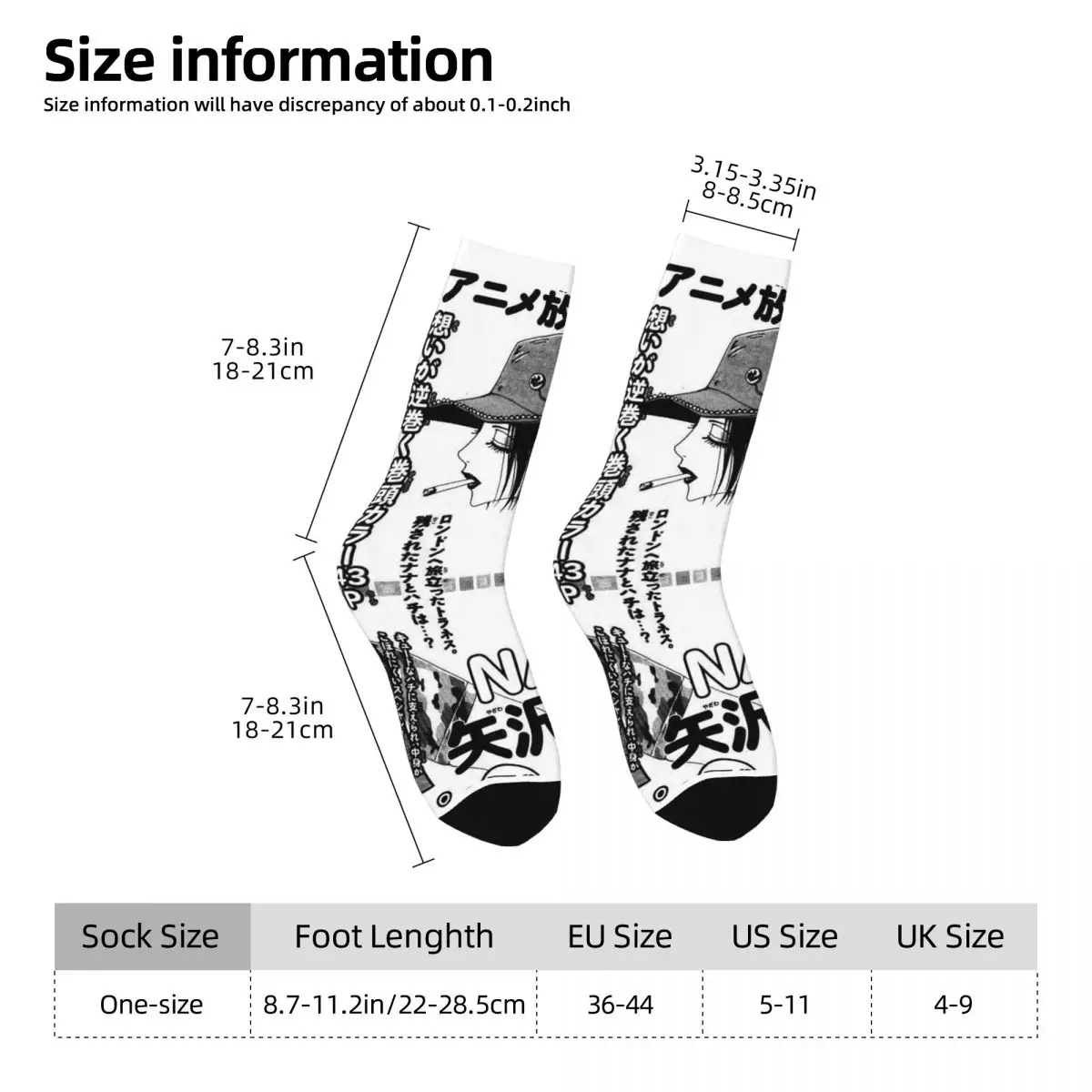 3D printing cosy Unisex Socks,Running Manga Nana Osaki Interesting Four Seasons Socks