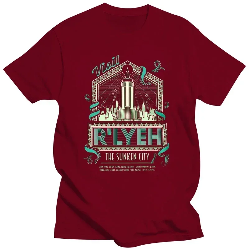 Rlyeh - The Sunken City H.P. Lovecrafts Call of Cthulhu inspired Mens horror themed tshirt screen printed by hand geek gift