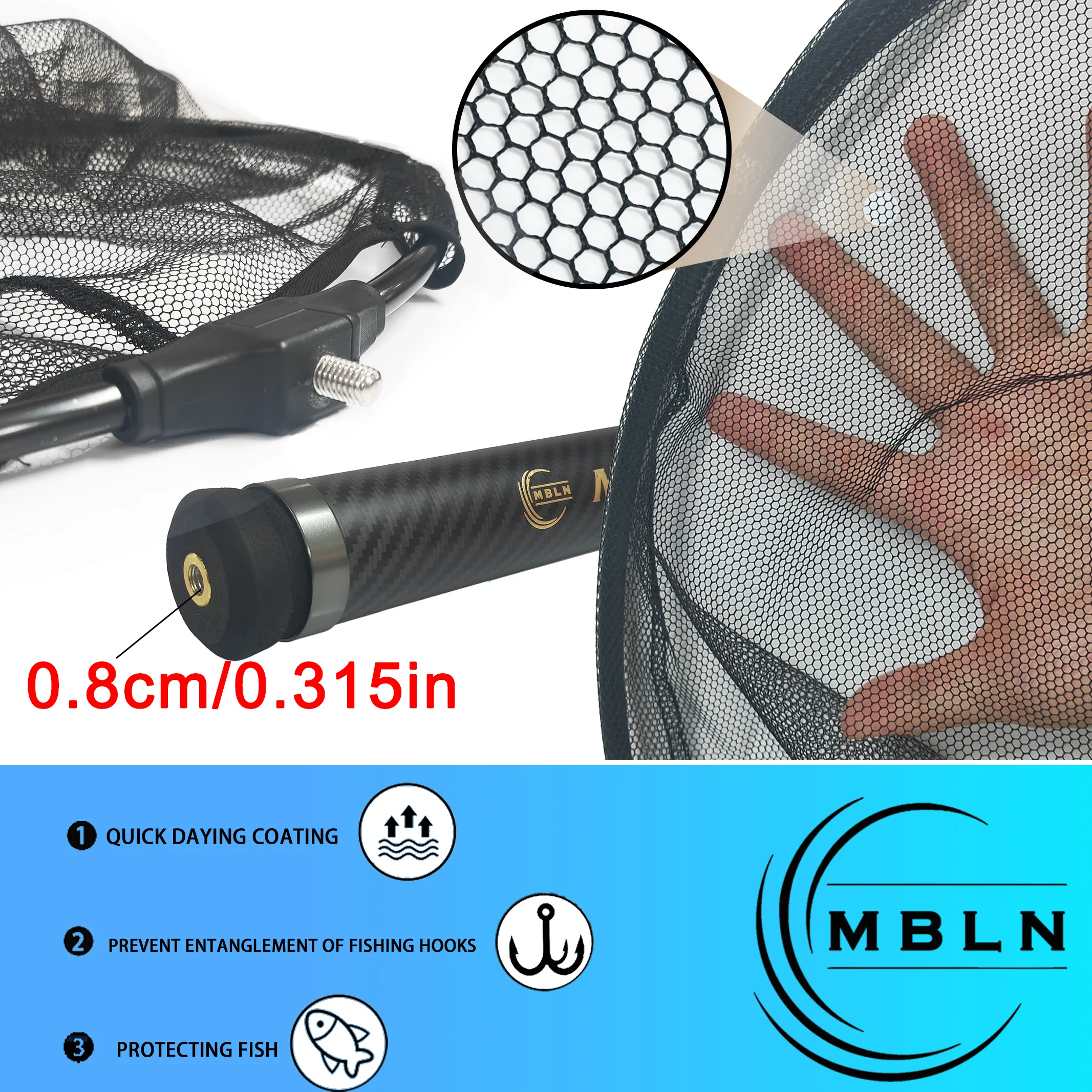MBLN 6.4m Extra-Long Carbon La - Landing Net Telescopic 评论和价格